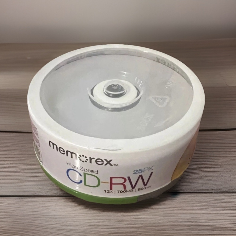 Memorex 25 Pk High Speed CD-RW Rewritable 12X 700MB 80min BLANK CD NEW SEALED TZ